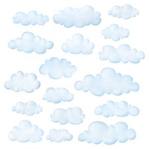 DECOWALL DS-8030 Nuages Autocollants Muraux Mural Stickers Chambre Enfants Bébé Garderie Salon (Petit) (FR DECOWALL, neuf)