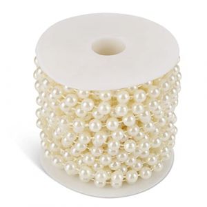 Guirlandes De Perles De Mariage 10m 8mm, Guirlande De Perles D&eacute;coration,Bobine De Fil De Perles, Perle Rouleau Cha&icirc;ne Perle Fil Perles Cha&icirc;ne Rouleau De Guirlande De Perles Artificielles (Hurmerss, neuf)