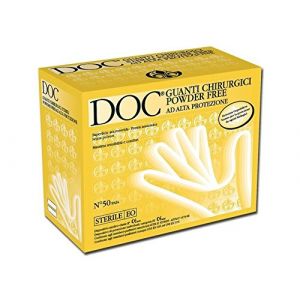 Gardening S.r.l. DOC -Gants Chirurgicaux Jetables en Latex Pur, Sans Poudre, Stériles (ETO), Haute Protection, DM Classe II, EPI Catégorie de Risque III, Distributeur de 50 Paires de Gants Anatomique (PA Group S.R.L., neuf)