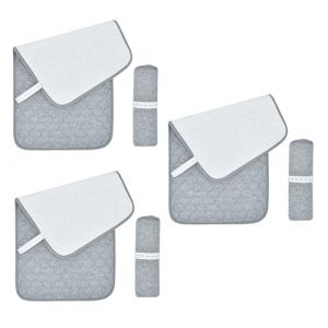 Lot de 3 Matelas à Langer Imperméables Réutilisable Pour Table à Langer Pour Bébé en Fibre de Bambou Enroulable Portable 14 "X 27" (Gris) (yujunds, neuf)