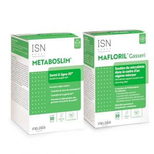 ISN - Ineldea Santé Naturelle Protocole Minceur - Metaboslim + Mafloril Gasseri - Aide à rééquilibrer le microbiote - Aide à la perte de poids (Parabio Santé, neuf)