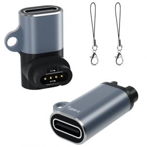 Lot de 2 adaptateurs de charge USB C vers Garmin Watch,adaptateur de montre pour Garmin Fenix 8/8 Solar/7S/7X/E/6,Forerunner 945/955/965,Tactix,Vivoactive 5/4S,Venu 3S/2S/SQ,Epix Pro 2,Instinct 2X (GoldenHarvest, neuf)