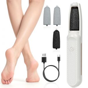 AOOSA Râpe à Pieds Pédicure Electrique, Rechargeable Type-C & 3 Vitesses Râpe Électrique Pieds Anti Callosités avec 4 Rouleaux de Rechange, pour talons fissurés, callosités, peau morte (icVic, neuf)
