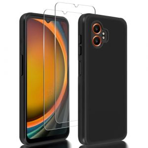 NEWZEROL Coque pour Samsung Galaxy Xcover 7 Pro avec 2 Pi&egrave;ces Verre Tremp&eacute; Protecteur d'&eacute;cran, &Eacute;tui de Protection en Silicone Antichoc, Mat Bumper Housse - Noir (NEWZEROL, neuf)