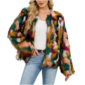 Manteau Fourrure Femme Capuche Veste Polaire Chaude avec Capuche Teddy Manteau en Fausse Fourrure pour Femmes Mi-Longue en Fausse Manteau d'hiver Manteaux et Blousons Automne Hiver Chaude en Peluche (⭐⭐⭐⭐⭐AEGJEGVD⭐⭐⭐⭐⭐, neuf)