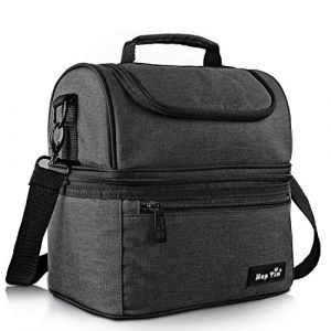Hap Tim Sac Isotherme Repas Femme & Homme, Lunch Box Bag Isotherme, Glaciere Souple, 7.5 L Sac Pour Enfant Travail PiqueNique (Gris Fonc&eacute;) (NUO LAN ART, neuf)
