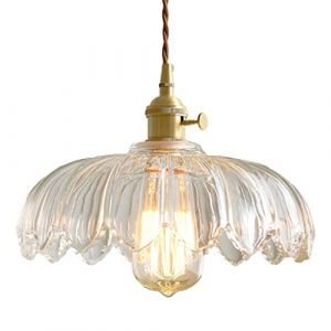 R&eacute;tro Pastorale Verre Fleur Pendentif Lumi&egrave;re Abat-Jour En Verre Plafonnier Lustre Plafonnier Lampe De Chevet D&eacute;coration Suspension Lumi&egrave;re pour Chambre, Caf&eacute;, Salle &Agrave; Manger, Salon (LIUNIAN TRADING, neuf)