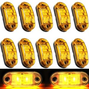 VISSQH 10 pi&egrave;ces Jaune Feux de Gabarit Lat&eacute;raux LED,12V 24V Feux de Gabarit LED Arri&egrave;re Avant Indicateur Feux de Gabarit Lat&eacute;raux,LED Feux de position avant et arri&egrave;re (VISSQH, neuf)