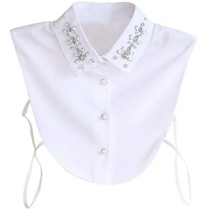 Hocaies Faux Col Chemise Femme Col Blanc Amovible Femme Chemises Faux Collier D&eacute;tachable Faux Col Blanc pour Femmes Filles pour Chemisiers Chandails Robes (hanjinsw, neuf)
