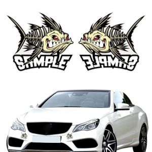 duoyif Autocollants Voiture Moto Autocollant Pêche Poisson Stickers Poisson Squelette Sticker Moto Voiture Décalque Autocollant Pour Voiture Moto Casques Camion Laptops 6.5x6cm 2pièces (e) (Guangzhou Youyi Technology Co., Ltd, neuf)