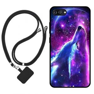Sunrive Coque Compatible avec ASUS Zenfone 4 Max ZC520KL,TPU Étui Housse Protecteur Souple Gel Mat Back Cover Mignon Motifs Antichoc Case(Loup,Lune,Étoiles)+1x Universelle Dragonne (sunrive, neuf)
