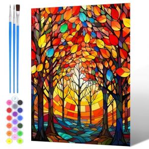 NAIMOER Peinture par Numero Arbre de Vie Adulte Enfants, Bois Peinture Numero Paysage Pinceaux et Peintures Toile Acryliques Cadeaux Decoration Maison 30x40cm (NAIMOER, neuf)