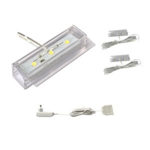 ACCE &Eacute;clairage de sol en verre LED, &eacute;clairage de bord en verre,&eacute;clairage de vitrine,&eacute;clairage d'&eacute;tag&egrave;re,2D ou 3D en kit,couleur de lumi&egrave;re blanc chaud, alimentation &eacute;lectrique incluse (2D, Lot de 2) (ACCE, neuf)