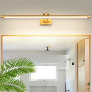 MantoLite Lampe Tableau Mural 3000K LED Miroir Salle de Bains Appliqué à led Dore Miroir Éclairage Tableau 90CM 16W Luminaire Dessus Évier Applique Murale pour Tableaux et Vitrines (Mantolux, neuf)