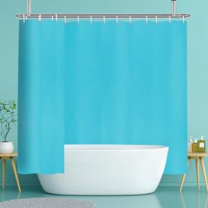 YISURE Rideau de Douche 240x200 Aigue-Marine Extra-Large pour Baignoire, Rideau de Douche en Tissu Polyester avec Poids de Rideau de Douche Lavable à l'eau, Largeur 240 x Hauteur 200cm (JasmineHome, neuf)