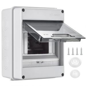 Kezidhp Coffret Électrique Étanche IP65 Extérieur - 5 Modules DIN avec Rail Intégré, Porte Transparente et Bornes de Recharge - Boîtier ABS Résistant pour Jardin, Cave, Garage, Villas (Huaitonglian, neuf)