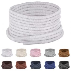 UamGlsob Lacets Fins Cir&eacute;S Ronds pour C&eacute;r&eacute;monie, 3mm pour Bottes en Cuir, Chaussures de Golf et Chaussures de Ville Homme (White,90cm) (UamGlsob FR, neuf)