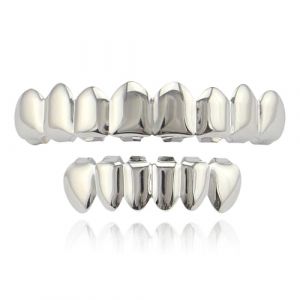 Qiwenr Hip Hop Teeth Barbecue, Hip Hop Grills Dents, Grills Dentaires, avec 2 Barres de Moulage en Silicone, Parfait Pour les Festivals de Musique, D&eacute;fil&eacute;s de Mode, Halloween, F&ecirc;tes, Cosplay (Axinyue, neuf)