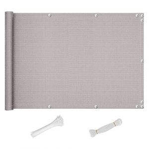 QINGLV Brise Vue Balcon 110x1000cm Brise Vue pour Balcon UV RéSistant RéSistant à l'eau Brise Vue Toile avec Corde en Nylon Et Serre-CâBle -Gris Clair (YuLinASiYaKuaTouShangMaoYouXianGongSi, neuf)