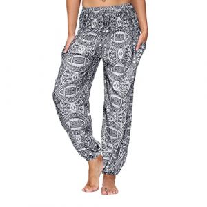 Pantalon Yoga Femmes Fluide Bouffant Pantalon Fluide Femme été Taille Haute Harem Pantalon Sport Femme Bloomers Sarouel Pants D'été Floral Imprimer Élastiquée Taille Yoga Sport Leggings (攀枝花周彬商贸有限公司, neuf)