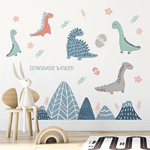 BuerHomie Stickers Muraux Chambre Enfant Dinosaures Autocollant Mural Chambre Bébé Décoration Chambre d'Enfant Garçon Fille Crèche Garderie (Buerhomie.eur, neuf)