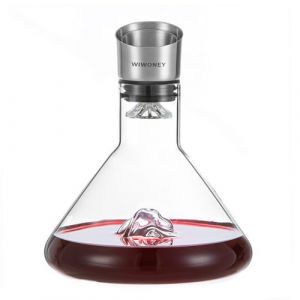 WIWONEY Carafe à Vin Rouge, Decanteur à Vin avec Filtre Aérateur, Verre de Cristal Sans Plomb 100% Soufflé à la Main, Cadeau pour Vin, 1500 ml (Winey house, neuf)