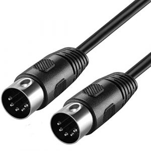 CABLEPELADO Câble audio DIN 5 broches | Câble MIDI 5 broches pour instruments de contrôleur MIDI, clavier piano séquenceur batterie processeur effets échantillonneur pédale multi-effets | Noir | 1 (CABLEPELADO, neuf)