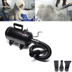 Chien Professionnel Séchoir 2800W, pulseur pour chien silencieux Vitesse Continue, 2 vitesse, 2 Température: 35°c et 65°c, Souffleur Chien pulseur silencieux pour Chien/Chat et Autres, avec 4 Buses (Marblehee, neuf)