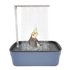 Krujecnt Baignoire automatique pour perroquet avec douche, baignoire &agrave; oiseaux, grande baignoire &eacute;lectrique USB, fontaine de douche pour perruche, cacato&egrave;s (Sangdan-FR, neuf)