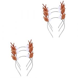 FRCOLOR 6 Pièces Chapeaux Cerceau De Cheveux De Bois De Noël Cerceau De Cheveux De Noël Bandeau En Bois De Bois De Renne Accessoire Cheveux Bandeau Enfant Casque En Bois De (White Beach, neuf)