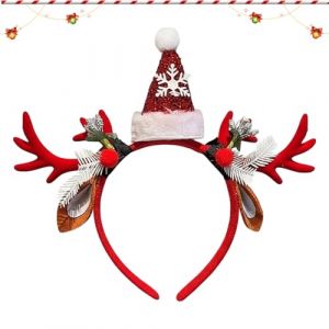 Kustimantu Bandeau en bois de cerf, bandeau en bois de cerf, Bandeau de maquillage pour femmes, bandeau pour les vacances de No&euml;l, cerceau &agrave; cheveux, bandeaux pour laver le visage. (amste, neuf)