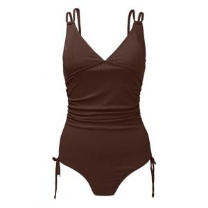 Générique Maillot De Bain Transbronzant Femme Bas De Maillot de Bain pour Femmes Couleur Unie Minceur Cordon Taille Haute Maillot de Bain Maillot De Bain Jupette Maillot De Bain Femme (Coffee-C, XXL) (HYLLHM, neuf)