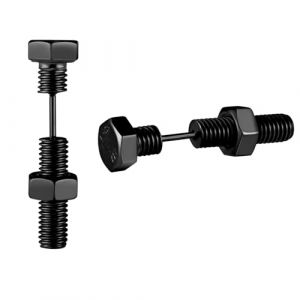 Yumilok Boucles d'oreilles en Acier Inoxydable pour Homme: Clous d'oreilles en Forme Viss&eacute;e - Noir Boucles d'oreilles Cartilage Piercing - Bijoux Fantaisie D&eacute;coration Adolescent (Yumilok, neuf)