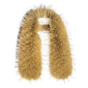 xiatty Col en fausse fourrure pour femme - Garniture pour capuche de remplacement pour manteau d'hiver, parka, vestes unisexes comme de la vraie fourrure, douce et moelleuse, nature, 29.5"/75CM (Jinglrei, neuf)