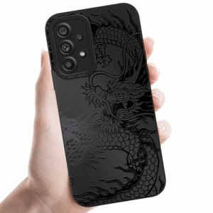 Coalbooliy Coques pour Samsung Galaxy A53 5G 6,5'', Étui Noir Souple TPU Silicone Aesthetic Modèle Dragon Dessin Durable Fine Housse de Antichoc Camera Protection Cover Cadeau Filles, 06 (BAROR TRADING, neuf)
