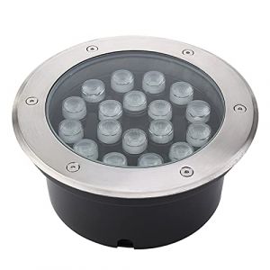 Lampe jardin enterré IP68 étanche spot exterieur encastrable sol 110 à 230V Haute puissance Spot LED Encastrable Exterieur Acier inoxydable complet 8 couleurs, 8 puissance(Couleur:Bleu,Taille:12W) (yuelairunchang, neuf)