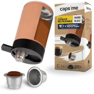 CAPSME - Kit Capsules R&eacute;utilisables Rechargeables Compatibles avec Nespresso Original, (2 Dosettes en Inox + 48 Couvercle Opercules en Papier) (Caps Me, neuf)