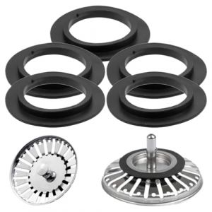 OQKAHIV Bonde pour &Eacute;vier de Cuisine et Lavabo - 5 Paquets - Joint en &Eacute;lastom&egrave;re pour Paniers Filtrants, Vidange, Bouchon de Vanne et Tamis - Convient &eacute;galement pour Baignoire et Soupape Lavabo (OQKAHIV, neuf)