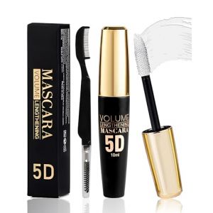 5D Mascara Volume et Longueur Blanc, Mascara Extension de Cils Effet Volume,Waterproof et Longue Tenue avec une Définition Précise,Not Blooming Eye Lashes Thick Curling Maquillage pour Femmes-03 (Lestpola Ltd, neuf)