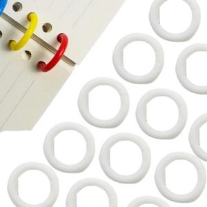CHUYIX Lot de 100 anneaux de reliure en plastique pour feuilles volantes - 15 mm - Anneaux porte-cl&eacute;s - Feuilles en vrac - Pour scrapbooking, album, artisanat, porte-cl&eacute;s, rangement m&eacute;mo (CHUYIX, neuf)