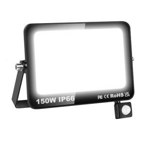 AUXTINGS 150W Projecteurs LED Extérieur Détecteur de Mouvement PIR,15000LM Eclairage de Sécurité Extérieur LED,Blanc 6000K Lumineuse Lampe pour Entrepôt Garage Stade Arrière-cour,175V-260V IP66 (AUXTINGS-EU, neuf)