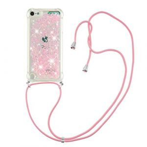 49 COTDINFOR Compatible avec iPod Touch 7 Coque Liquid Case Glitter Sparkle Bling Flowing Antichoc Protecteur Lanyard Silicone &Eacute;tui Housse for iPod Touch 5/6 / 7 TPU Star Pink YB. (COTDINFOR, neuf)
