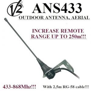 Antenne extérieure V2 ANS433 pour n'importe Quelle automatisation de Portail 433 à 868 MHz 50 Ohm Portée jusqu'à 250 m (DOMOCONCEPT, neuf)