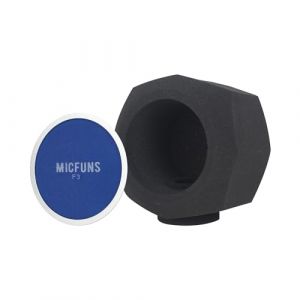 micfuns Pare-vent F3 pour microphone de studio - Filtre anti-pop pour cabine d'isolation vocale de 4,5 à 6 cm - Équipement de studio portable - Housse insonorisée (bleu) (BigMike1, neuf)