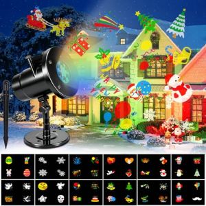 NEMMXUB Projecteur Noel Exterieur Led, avec 16 Diapositives Lampe, Projecteur Exterieur noel Fête Jardin Éclairage Decoration, LED Noel Étanche pour Noël Pâques Fête Jardin (MINALTO TRADE S.R.L., neuf)