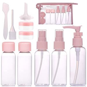 Flacon Voyage, 10 Pièces Bouteilles de Voyage Ensemble de Flacons de Voyage, Kit Voyage Avion Bouteilles de Voyage Rechargeables pour Cosmétiques, Shampooings, Lotions et Articles de Toilette (Akofic, neuf)