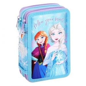 Reine des Neiges crayon Trousse remplie de fournitures scolaires pour enfants &agrave; 3 niveaux avec stylos, marqueurs Motif cochon, blanc cass&eacute; (Bromilow & Wood Retail FR, neuf)