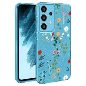 BEENTRYS Paillettes Floral Coque pour Samsung Galaxy A53 5G,Glitter Brillant Femmes Filles Motif Fleurs Grimpante Housse Soft TPU Silicone Antichoc Étui pour Samsung Galaxy A53 5G(S202-Bleu) (BUFAN-EU, neuf)
