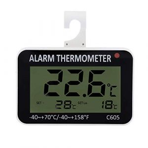 Smandy Thermom&egrave;tres R&eacute;frig&eacute;rateurs, Thermom&egrave;tre num&eacute;rique &eacute;tanche Cong&eacute;lateur Grand LCD &eacute;cran Digital Thermom&egrave;tre Digital Alarme sonore (Smandye, neuf)