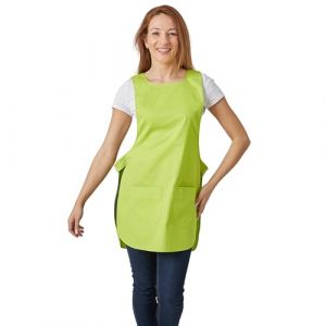 Hurry Jump Tablier chasuble Tablier sans manches femme type blouse chasuble Tablier sans manches femme type blouse chasuble avec patte réglage Pressions S LIME (Label blouse, neuf)